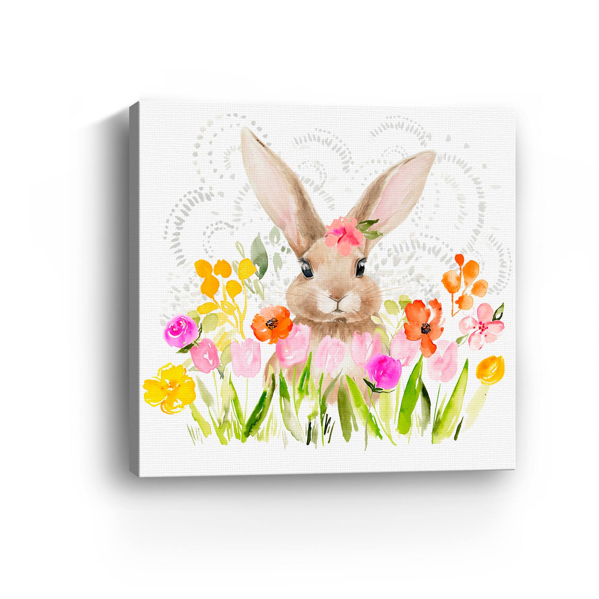 Lumaprints April Flowers and Bunny I Canvas Giclée Art